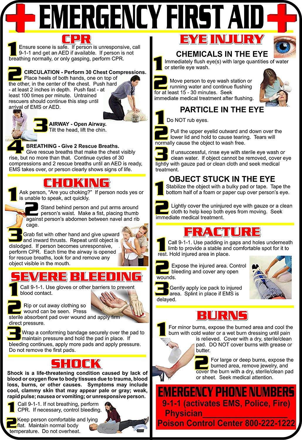 Emergency First Aid Poster, Aydelott Equipment, Inc.